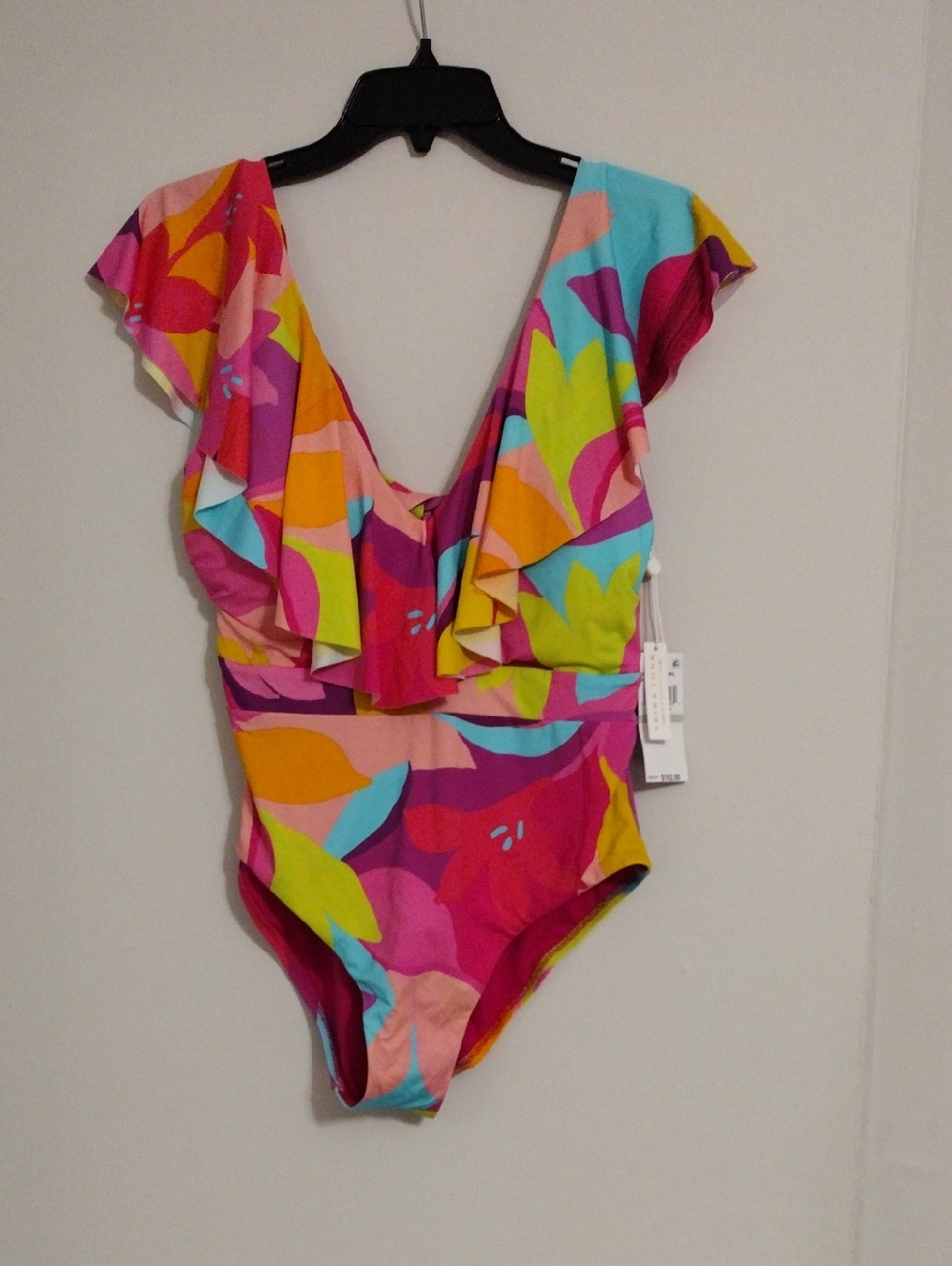Trina Turk Multi-Color Floral Ruffle One-Piece